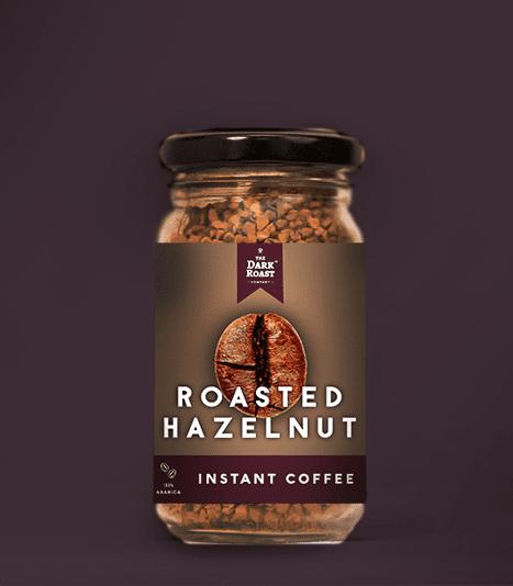Roasted Hazelnut flavored 100% Arabica Flavored Instant Coffee by The Dark Roast Company, 50 gm packaged bottle, Freeze Dried Instant Coffee