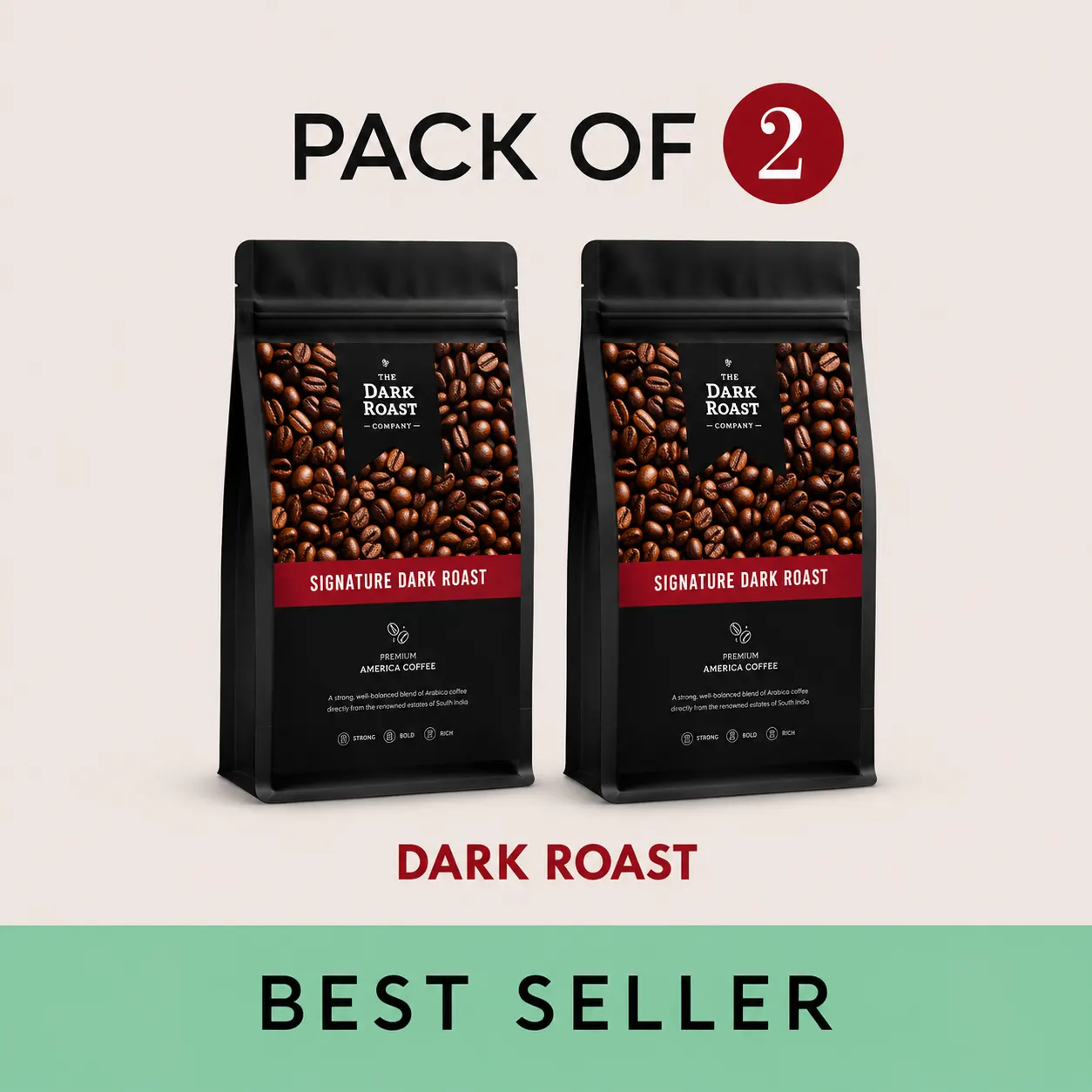 Signature Dark Roast Ground Coffee, a blend from Coorg & Chikmagalur by The Dark Roast Company