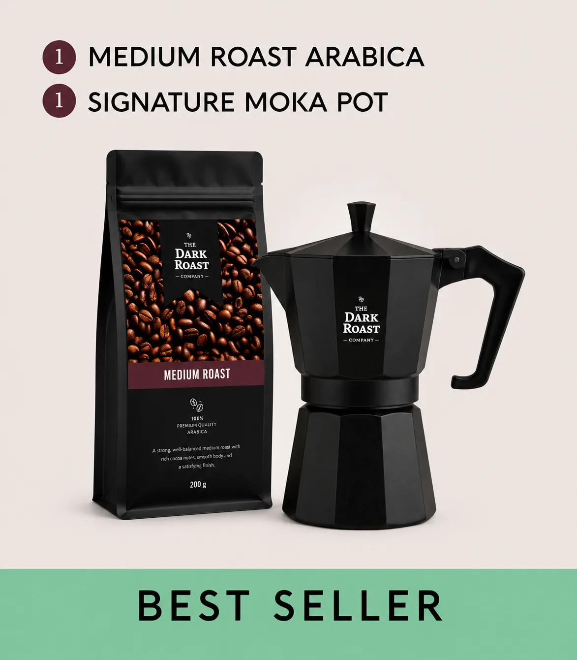 The-Dark-Roast-Company-Medium-Roast-Arabica-Ground-Coffee-Coffee-Beans-Coorg-Chikmagalur, Moka Pot, Italian Moka Pot